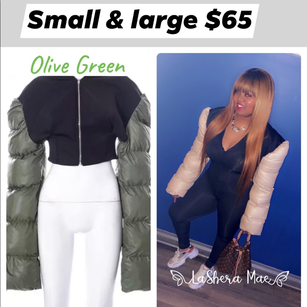 Puff sleeve crop jacket